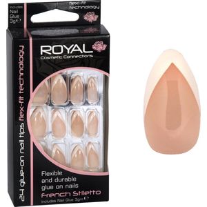 Kunstnagels - French Manicure - Stiletto Vorm - Inclusief Nagellijm
