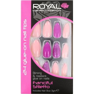 Royal 24 Stiletto Glue-On Nail Tips - Fanciful (met nagellijm)