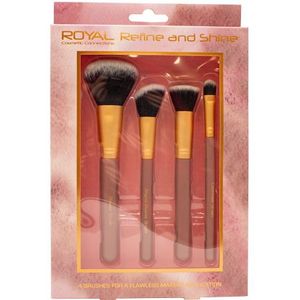 Royal Refine & Shine Makeup Brush Set - 4 Delen