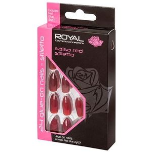 Royal - Lijmnageltips - Salsa Rood - Kunstnagels - 24 Stuks