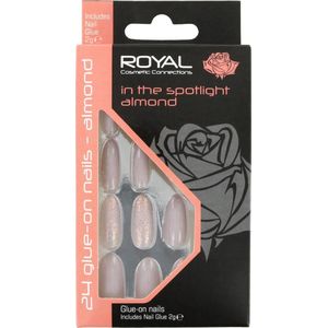 Royal 24 Glue-On Nail Tips - In The Spotlight Almond (met nagellijm)