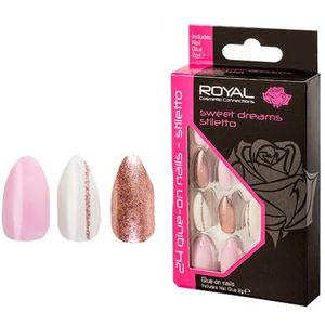 Royal - Sweet Dreams Stiletto - Kunstnagels - Roze Wit Koper - 24 Stuks