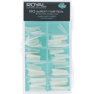 Royal 80 Salon Nail Tips - Natural Coffin