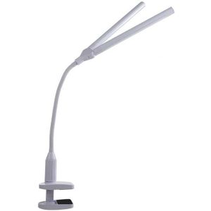 Daylight Duolamp met Klem - Bureaulamp met dimbare LED - Leeslamp met Flexibele arm - Schilderslamp - Hobbylamp - Twee lampen - Klem - Wit *