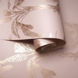 DUTCH WALLCOVERINGS Behang Tropical Trees roze