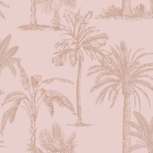 DUTCH-WALLCOVERINGS-Behang-Tropical-Trees-roze