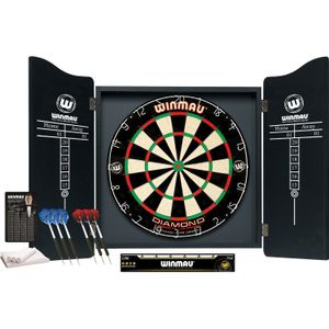 Winmau Pro Diamond Dartset - kabinet, dartbord en 2 dartpijlen