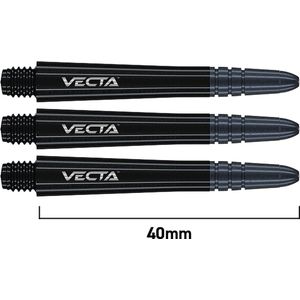 WINMAU - Vecta Dartschachten, Zwart, Medium - 1 set per pakket (3 Dartschachten in totaal)