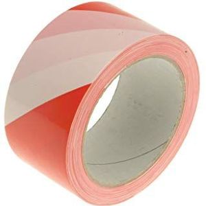 Professionele zelfklevende Hazard tape rood/wit 50 mm x 33 m