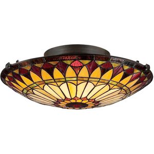 QUOIZEL - West End - Plafondlamp - Kleurrijk - Tiffany-design