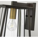 Hinkley LED Wand Buitenlamp Walker | 1X E27 Max 60W | IP44 | Dimbaar | Buckeye Bronze with Heritage Brass