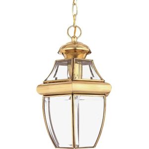 Quoizel LED Buiten Pendelarmatuur Newbury | 1X E27 Max 60W | Dimbaar | Lacquered Polished Brass