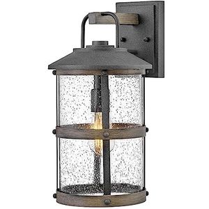 Hinkley LED Wand Buitenlamp Lakehouse | 1X E27 Max 60W | IP44 | Dimbaar | Aged Zinc with Driftwood Grey