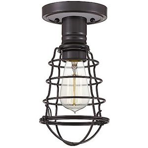 QUOIZEL Mixon plafondlamp met metalen kooi, Bronz