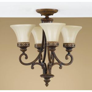Elstead - Drawing Room - Multi Arm Kronleuchter 4 Light Walnut Finish, E27