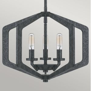 Quoizel LED Pendelarmatuur Vanguard | 3X E14 Max 40W | Dimbaar | Old Black