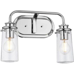 Kichler LED Wandlamp Braelyn | 2X E27 Max 40W | IP44 | Polished Chrome