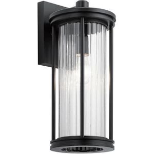 Kichler LED Wand Buitenlamp Barras | 1X E27 Max 40W | IP44 | Dimbaar | Black