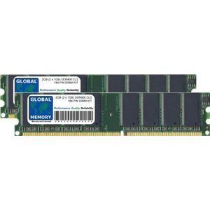 2GB (2 x 1GB) DDR 400MHz PC3200 184-PIN DIMM GEHEUGEN RAM KIT VOOR PC-DESKTOPS/MOEDERBORDEN