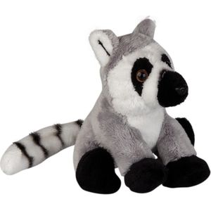 Pluche Knuffel Dieren Ringstaart Maki Aap 15 cm - Speelgoed Apen Knuffelbeesten