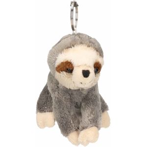 Pluche luiaard dieren sleutelhanger 10 cm - Cadeau artikelen