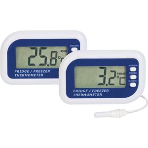 ETI - Min/Max Koelkast & Diepvries Thermometer - Betrouwbare Temperatuur Monitoring - Met Alarm - Externe Temperatuuropnemer