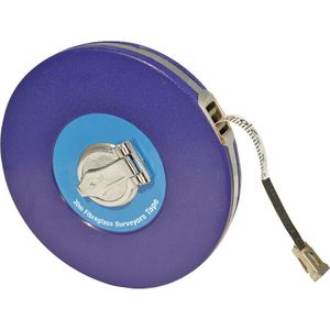 Silverline Glasvezel landmeter - 30 meter - waterbestendig - inklapbare metalen klauw