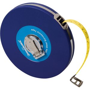 Silverline Stalen landmeter - 50 meter - roestbestendig - metrisch en imperiaal - ABS huls