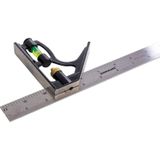 Silverline Combinatie blokhaak-winkelhaak - 300 mm - ingebouwde waterpas en krasnaald