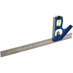 Silverline Combinatie blokhaak-winkelhaak - 300 mm - ingebouwde waterpas en krasnaald