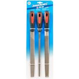 Silverline Vijlen Set - Platte - Ronde - Halfrondevijl - 250 mm - 3 delig