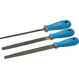 Silverline Vijlenset - plat, rond en halfrond - soft-grip handvaten - 250 mm - 3-delig