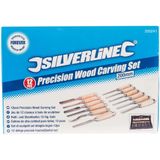 Silverline precisie houtsnijbeitel set 12delig - 200 mm - Inclusief opbergzak