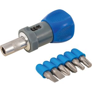 Silverline 250488 7-delige Ratelschroevendraaierset - Stubby