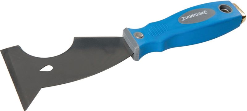 Silverline Multifunctionele schraper - roestvrij staal - 75 mm - soft-grip handvat - 6-in-1