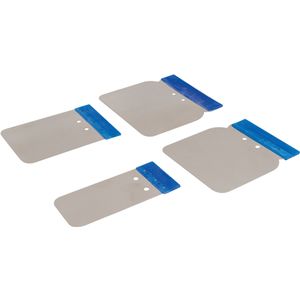 Silverline 4-delige roestvrijstalen carosserie plamuurmessen set 50, 80, 100 en 120 mm