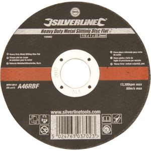 Silverline Heavy Duty metaal snijschijf - plat - Ø 115 mm - glasvezel versterkt - aluminiumoxide