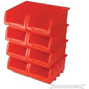 Silverline Stapelbare bakken set - olie- en vetbestendig - 16,5 x 10,5 x 7,5 cm - 8 stuks