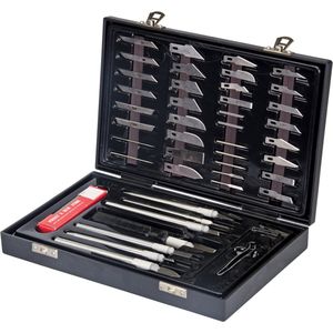 Silverline Precisie - Scalpel - Hobbymessen Set - 51 Delig - In Opbergkoffer