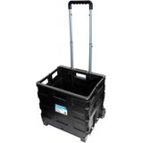 Silverline Inklapbare Trolley met Krat - Plat Opvouwbaar - Maximaal 25 Kilo