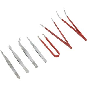 Silverline Pincet Set - Chroom Geplateerd - 7 delig