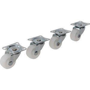 Fixman Lichtgewicht zwenkwiel - Ø 31 mm - Streeploos - Set van 4 stuks