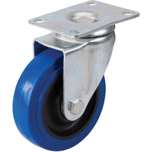 Fixman Rubberen zwenkwiel - Ø 100 mm - Maximale belasting 140 kg - Blauw - Strepenvrij