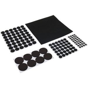 Fixman 125-delige Viltglijderset - Zelfklevend - Zwart