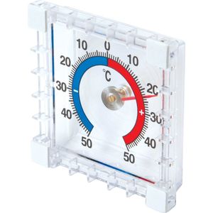 Silverline Binnen- en buitenthermometer - zelfklevend - kleurgecodeerd - 75 x 75 x 25 mm