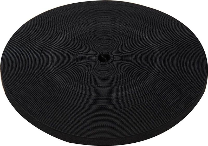 Fixman Dubbelzijdige klittenband - herbruikbaar - 13 mm x 5 meter - zwart