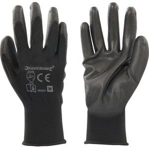 Silverline Handschoen met Zwarte Handpalm - Medium - Maat 9