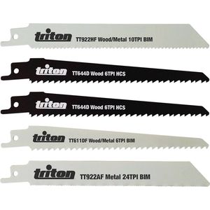 Triton TPTA49954242 150 mm Reciprozaag Blade Set - Zilver (5-delig)