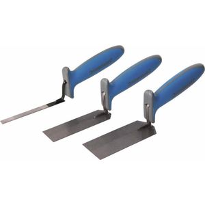 Silverline Tools 584174 Soft Grip Margin Troffel Set - Blauw (3-delig)