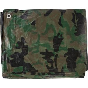 Silverline Afdekzeil/dekzeil - camouflage - waterdicht - UV bestendig - kunststof 90 gr/m2 - 230 x 280 cm